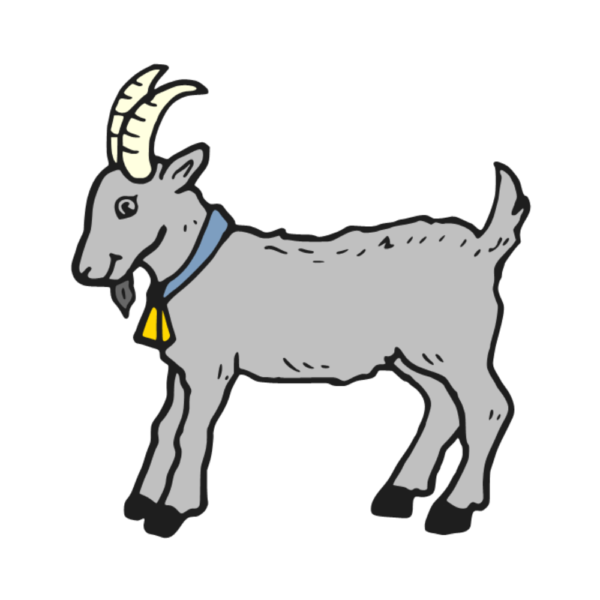 Goat indicating petting zoo sponsorship