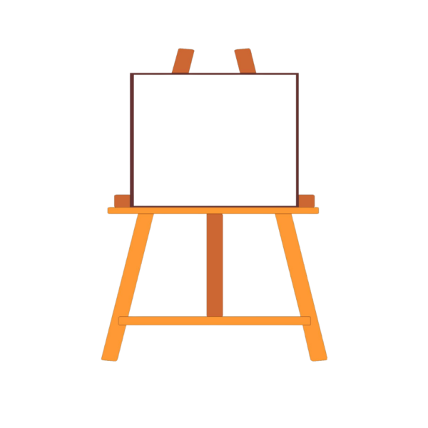 Website sponsorship logo of an easel