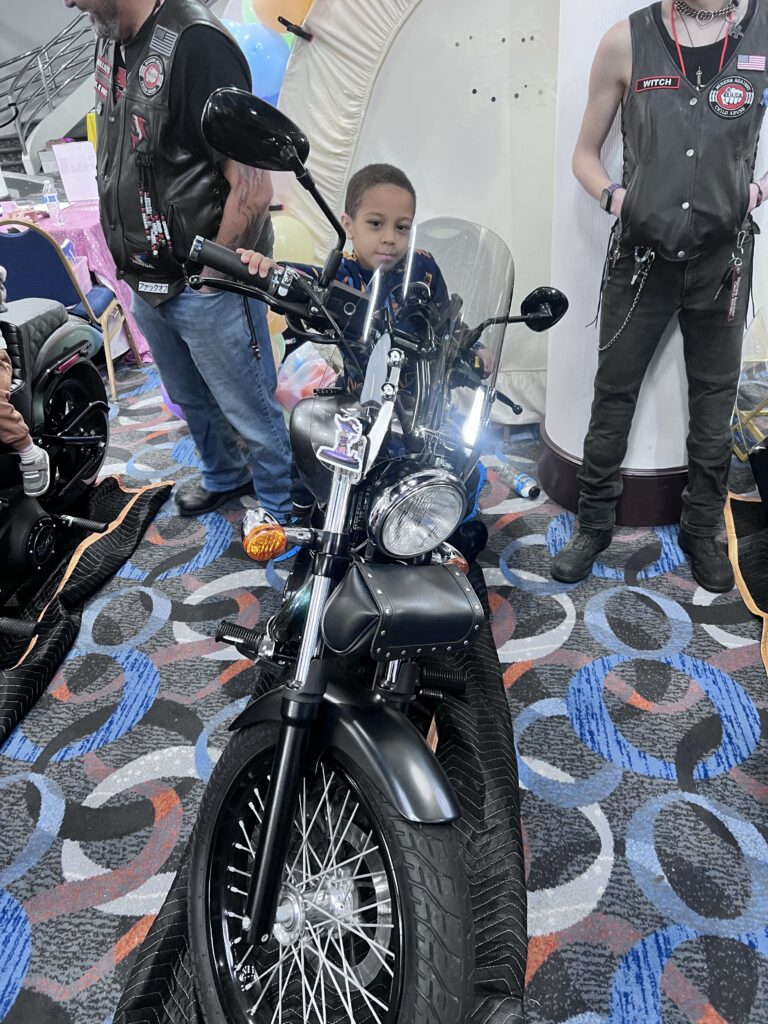 Boy on a motorcycle